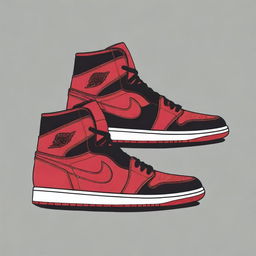 Graphic design of iconic Jordan sneakers, perfect for a stylish t-shirt print.