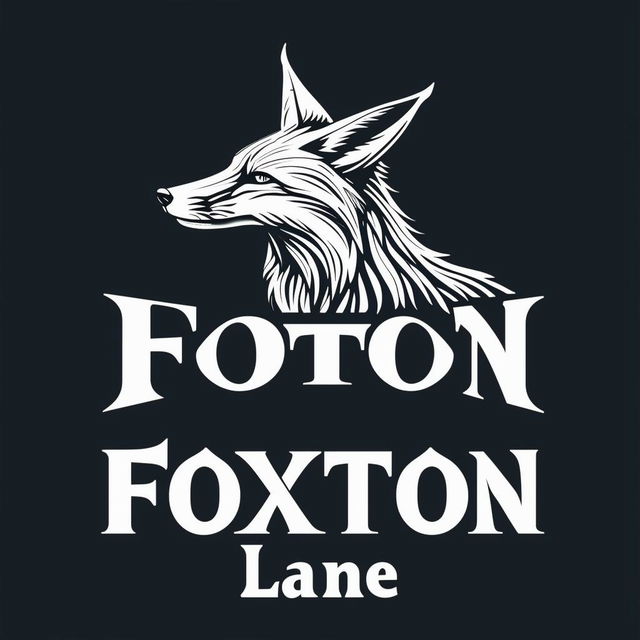 Create a high-definition custom cut stencil featuring the text 'Foxton Lane' and a stylized fox logo, designed for cutting out on white paper