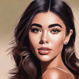 A realistic and detailed portrait of Madison Beer, capturing her beauty and elegance