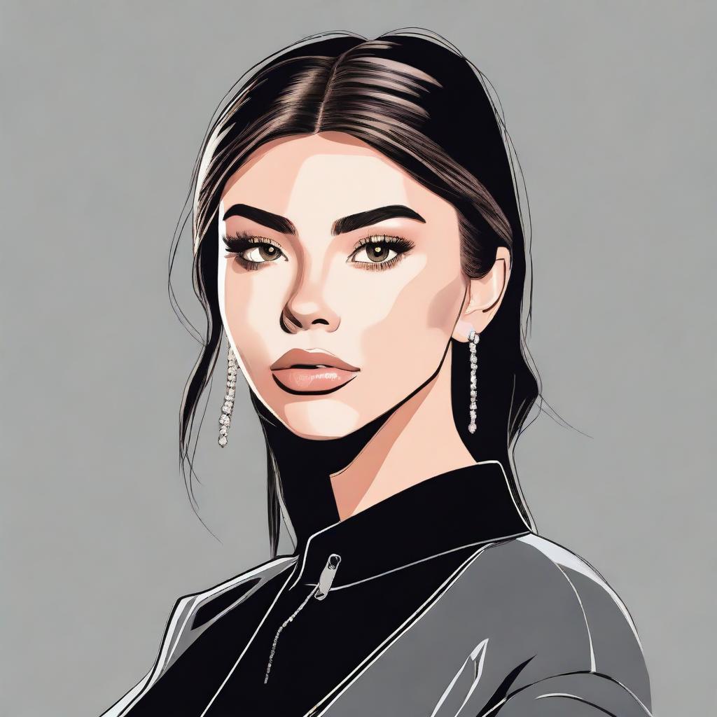 A stylized portrait of Madison Beer