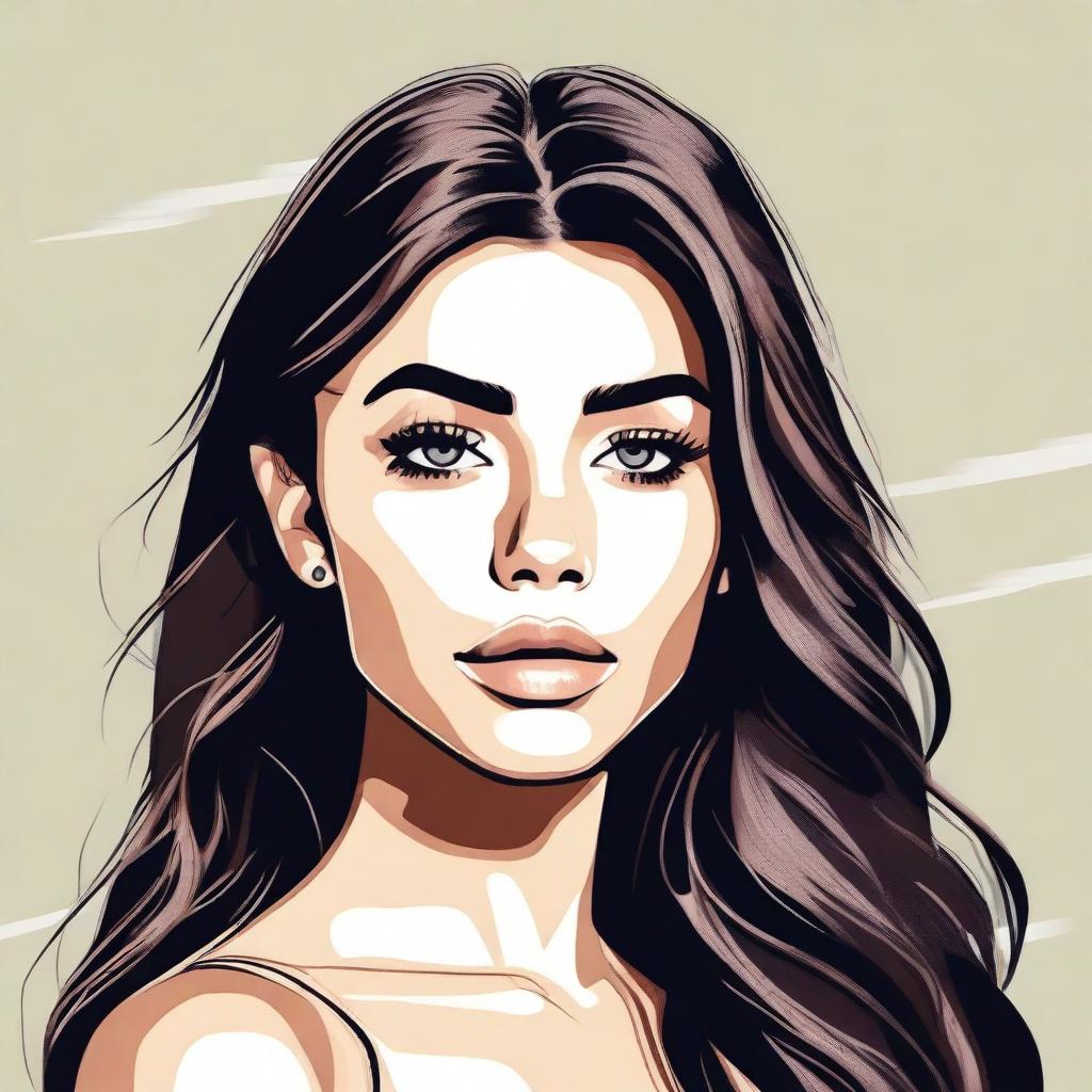 A stylized portrait of Madison Beer