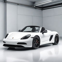 A sleek and streamlined Porsche 718 with an elongated engine bay designed to fit a 6-liter V12 engine