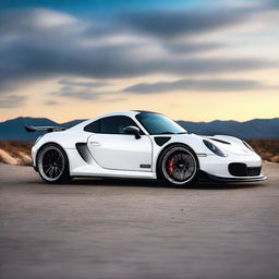 A streamlined RUF CTR3 with a lower roof and a wider body kit, designed for low drag