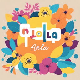 Create a friendly and welcoming image that says 'Hola' in a colorful and cheerful way