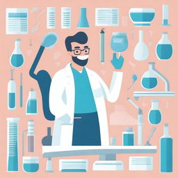 A detailed illustration showing various laboratory tests and procedures specifically for dentists