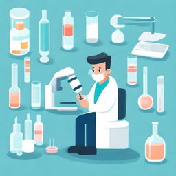 A detailed illustration showing various laboratory tests and procedures specifically for dentists