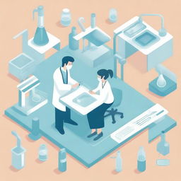 A detailed illustration showing various laboratory tests and procedures specifically for dentists