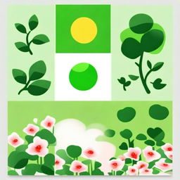 Create four WeChat profile pictures with a primary color scheme of green (covering more than 50%)