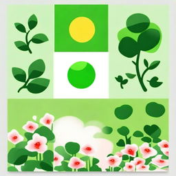 Create four WeChat profile pictures with a primary color scheme of green (covering more than 50%)