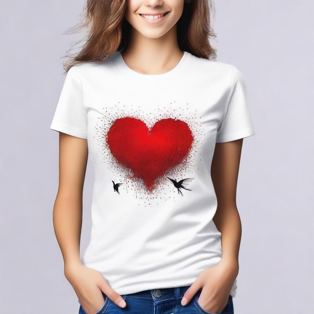 Design a T-shirt with the theme 'Return to the First Love', symbolizing the love for God