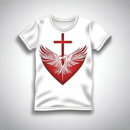 Design a T-shirt with the theme 'Return to the First Love', symbolizing the love for God