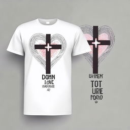 Design a simple T-shirt with the theme 'Return to the First Love', aimed at those who have gone astray from God