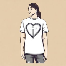 Create a simple yet impactful T-shirt design with the theme 'Return to the First Love' for those who have gone astray from God