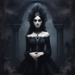 A Gothic 3D cartoon-style image featuring a muse