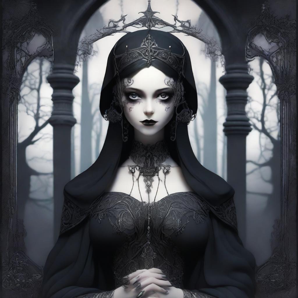 A Gothic 3D cartoon-style image featuring a muse