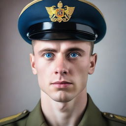 A blue-eyed guy with dark hair wearing a Ukrainian military uniform