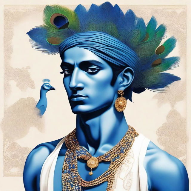 Lord Krishna, depicted in a modern twist, wearing a Fred Perry shirt