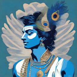 Lord Krishna, depicted in a modern twist, wearing a Fred Perry shirt