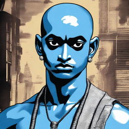 A controversial and provocative depiction of the Hindu deity Krishna as a skinhead