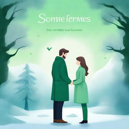 A romantic book cover featuring a scene where two characters, Ice and Green, are meeting for the first time