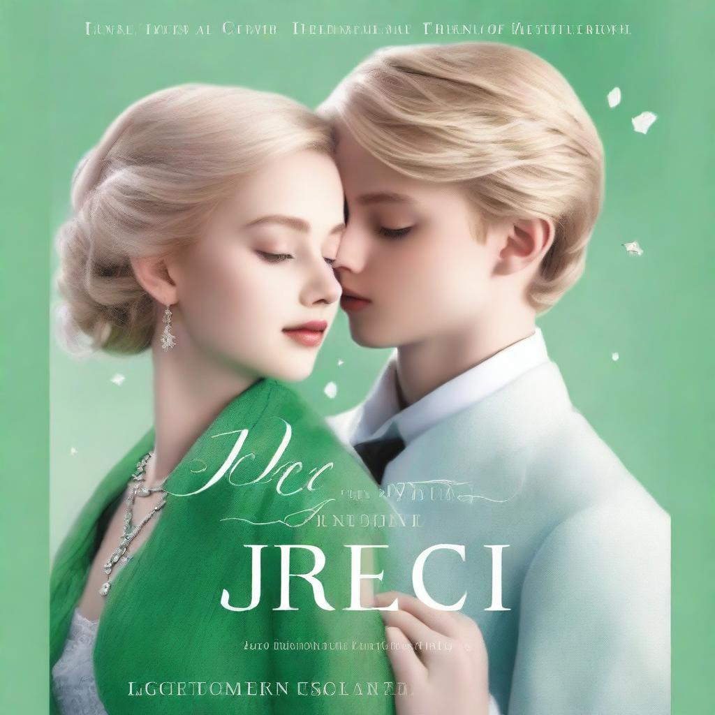 A romantic book cover titled 'Ice Green' featuring a rich blonde boy and girl meeting each other for the first time