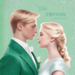 A romantic book cover titled 'Ice Green' featuring a rich blonde boy and girl meeting each other for the first time