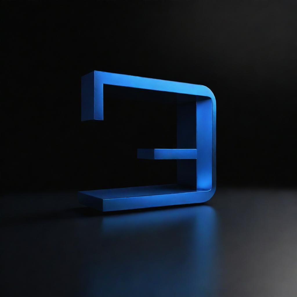 A 3D logo of DTS Sound, gleaming in metallic blue with light reflecting off its sharp edges against a black background.