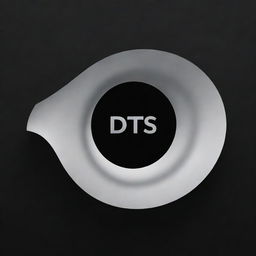 A 3D model of the DTS sound logo, surrounded by realistic waves of sound emanating outwards, on a black background.