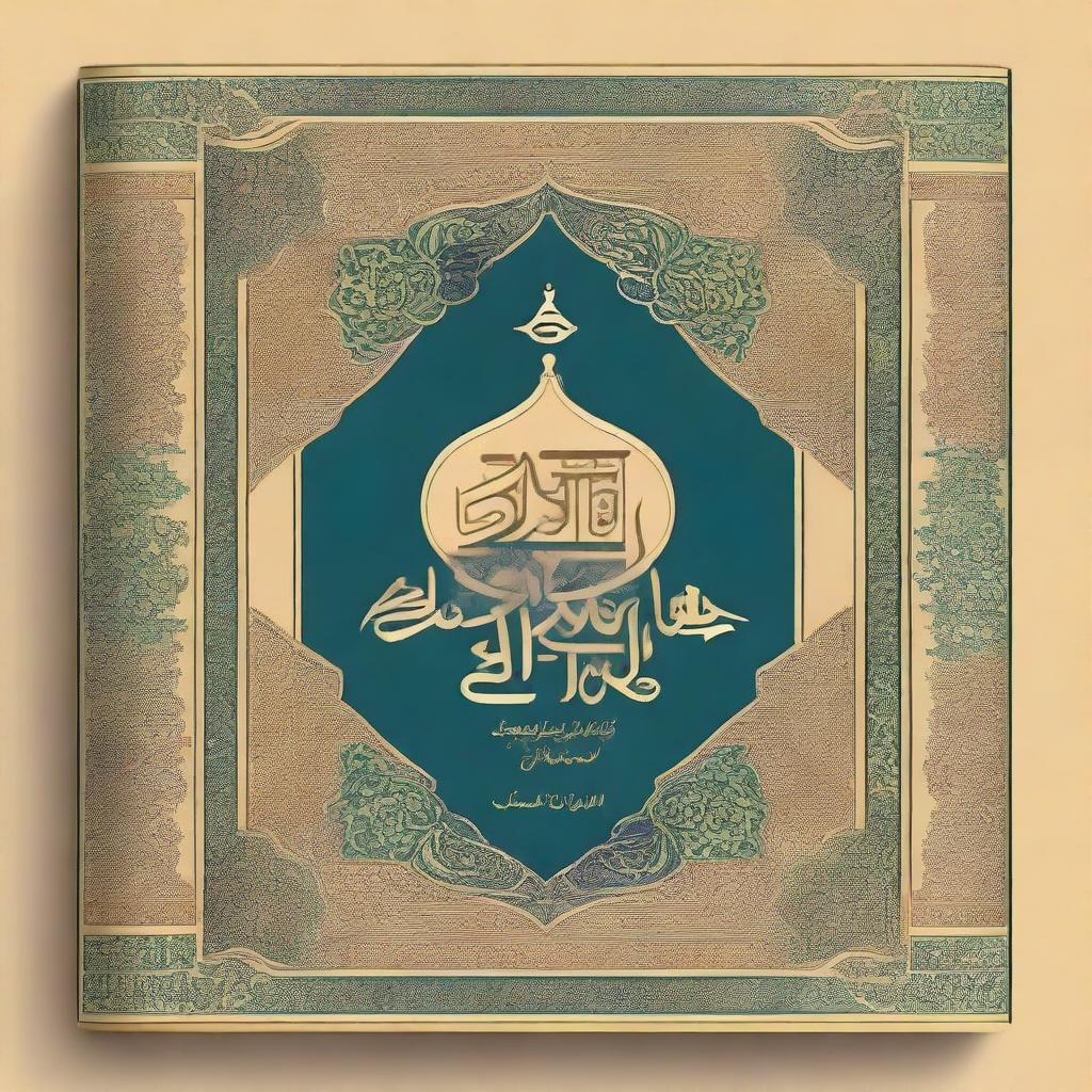 An artistic depiction of an Islamic book cover titled 'اولاد کی تربیت' which translates to 'Child Rearing'