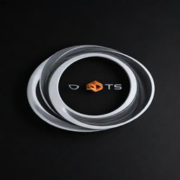 A 3D model of the DTS sound logo, surrounded by realistic waves of sound emanating outwards, on a black background.