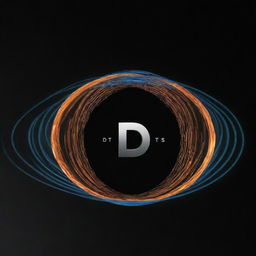 A 3D model of the DTS sound logo, surrounded by realistic waves of sound emanating outwards, on a black background.