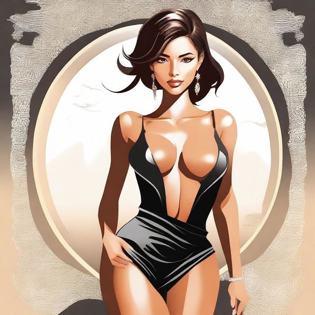 Create an image featuring a seductive and alluring character in a tasteful and artistic manner