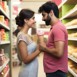 Beatriz and Lucas meet for the first time in a small boutique while Beatriz is shopping for a dress and Lucas is buying ice cream