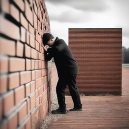 An image of a person building a brick wall around themselves