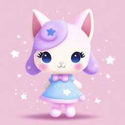 A Sanrio character named Luna, a creative kitten with expressive, cute eyes