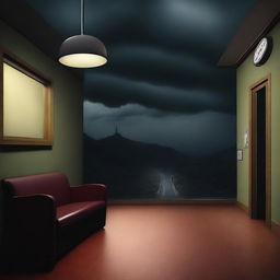 Create an image titled 'The Waiting Room