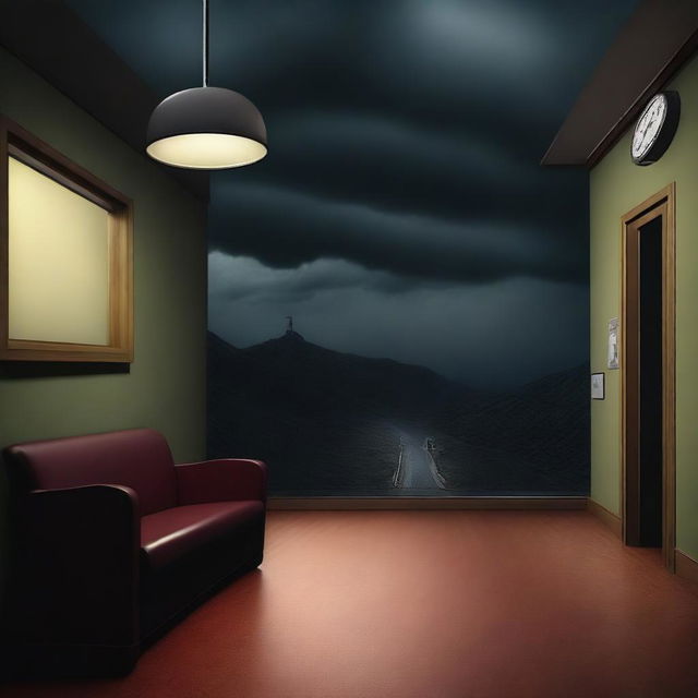 Create an image titled 'The Waiting Room