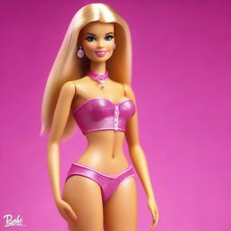 A depiction of Barbie wearing a G-string, posed in a tasteful and sophisticated manner