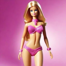 A depiction of Barbie wearing a G-string, posed in a tasteful and sophisticated manner