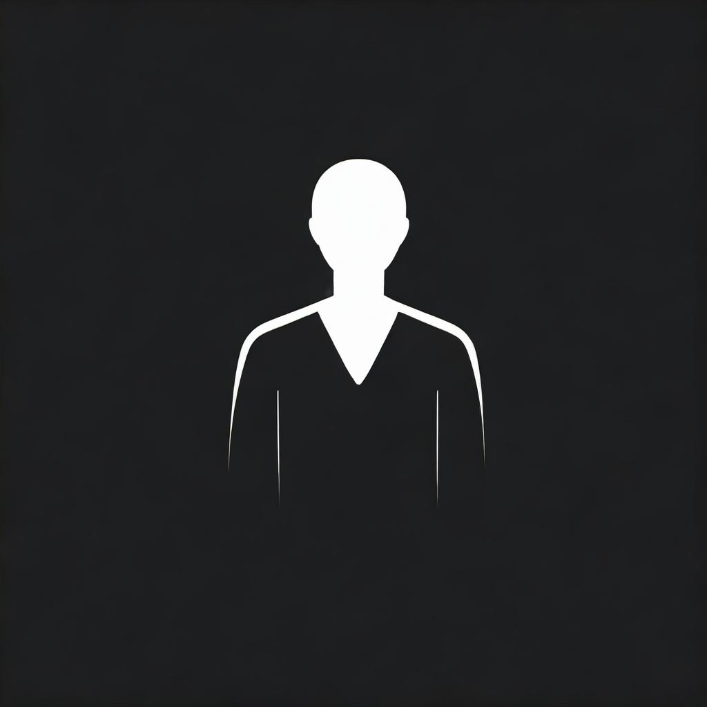 A simple and clean icon of a person on a black background