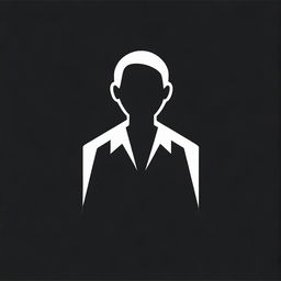 A simple and clean icon of a person on a black background
