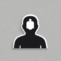 A simple and clean icon of a person on a black background