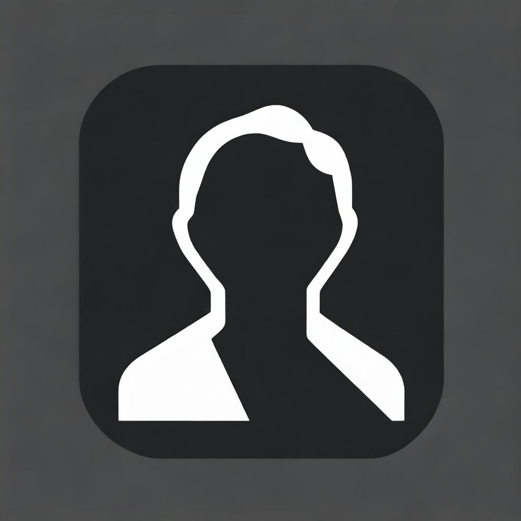 A simple and clean icon of a person on a black background