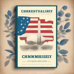 A book cover design featuring a blend of Christian symbols and political elements set against a backdrop of the Bluegrass region