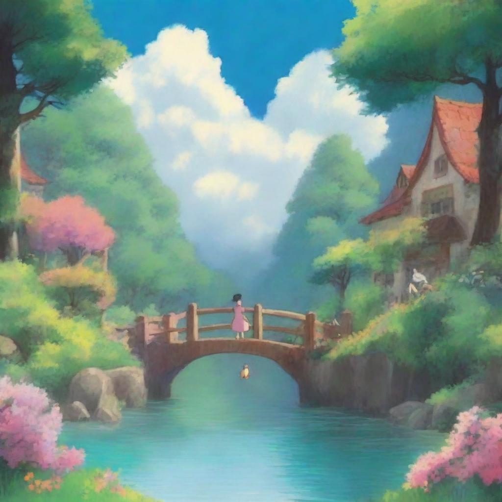 Transform the given photo into a Studio Ghibli style artwork