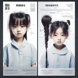 Create a movie poster featuring Korean twins, one boy and one girl, both 13 years old