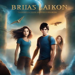 A captivating book cover for a prequel to the Percy Jackson series, focusing on Thalia, Luke, and Annabeth