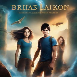 A captivating book cover for a prequel to the Percy Jackson series, focusing on Thalia, Luke, and Annabeth