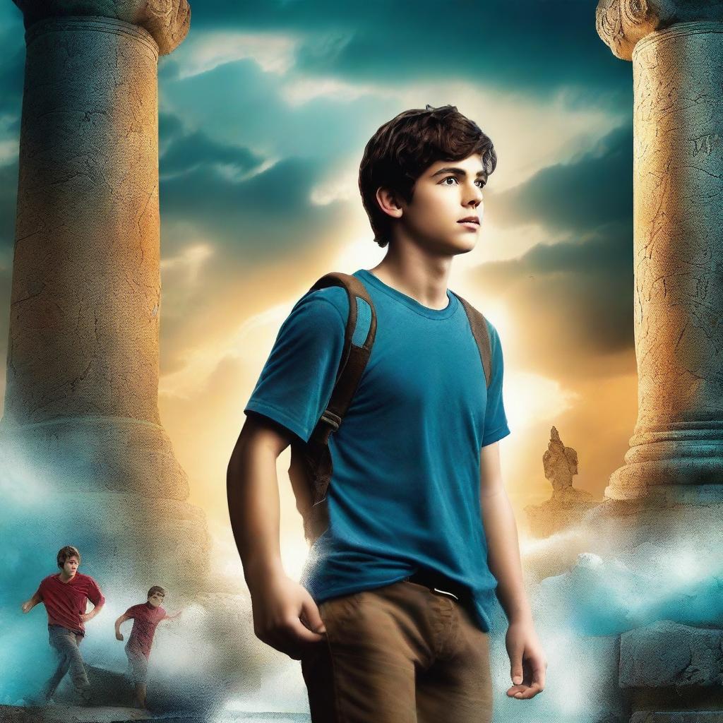 A captivating book cover for a prequel to the Percy Jackson series