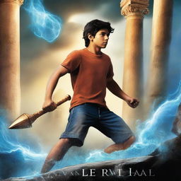 A captivating book cover for a prequel to the Percy Jackson series